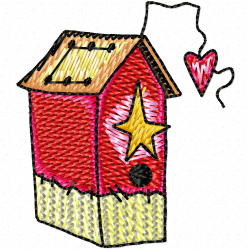 Bird Houses Embroidery Design 1 Bird Houses Embroidery Design 1